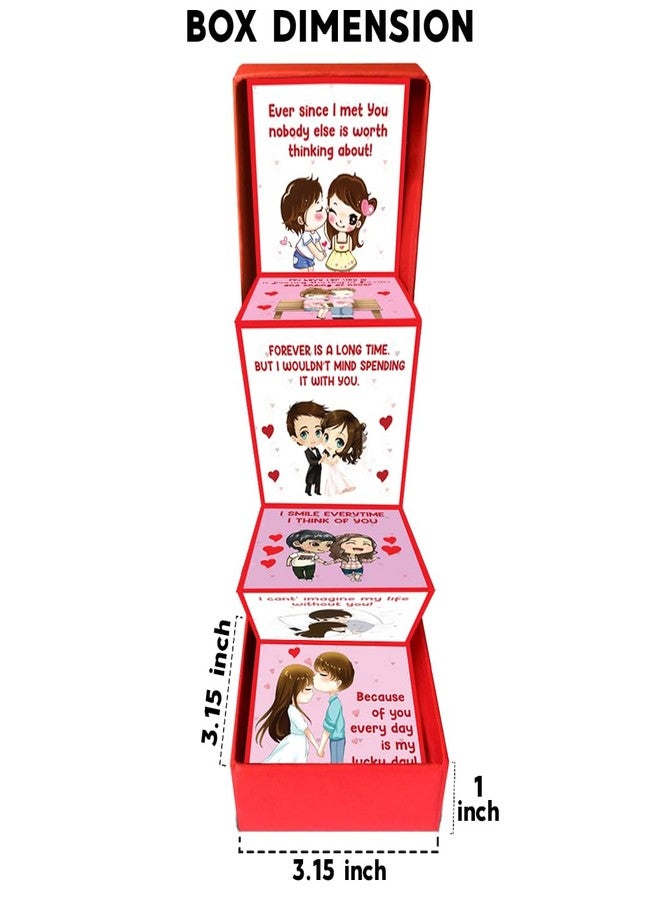 Festiko® Love Messages Popup Romantic Gift Box (8 X 8 X 2.5 cm), Love Cards Explosion Box, Romantic Explosive Box, Valentine's Day/Anniversary/Wedding - For Husband/Wife/Boyfriend/Girlfriend - Image 3